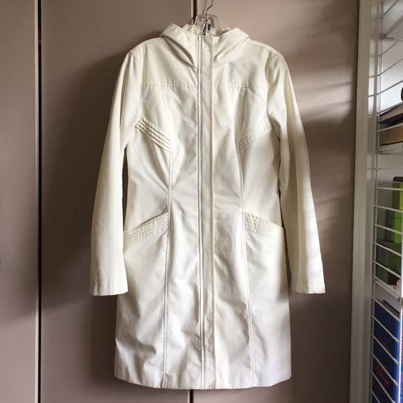 cream hooded coat